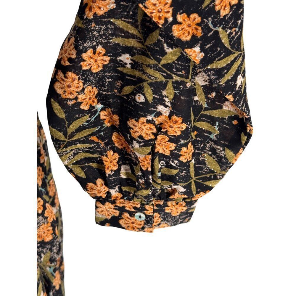 Beautiful Entro Floral Wrap Midi Dress Sz Small EUC Romantic Vibes Vintage Inspo - Picture 4 of 10